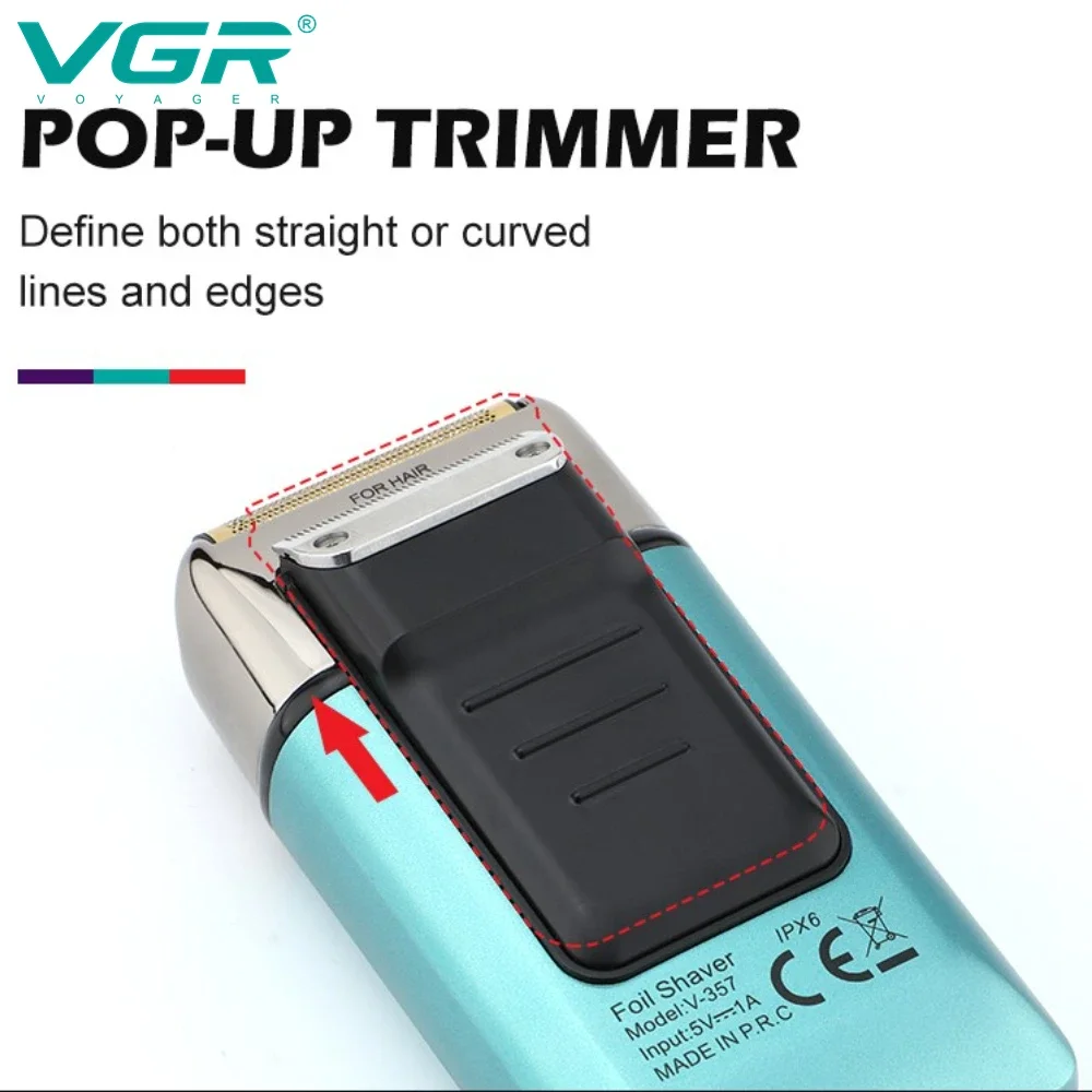 VGR Electric Shaver Beard Trimmer Waterproof Razor Professional Shaving Machine Bald Head Trimmer Razors for Men V-357