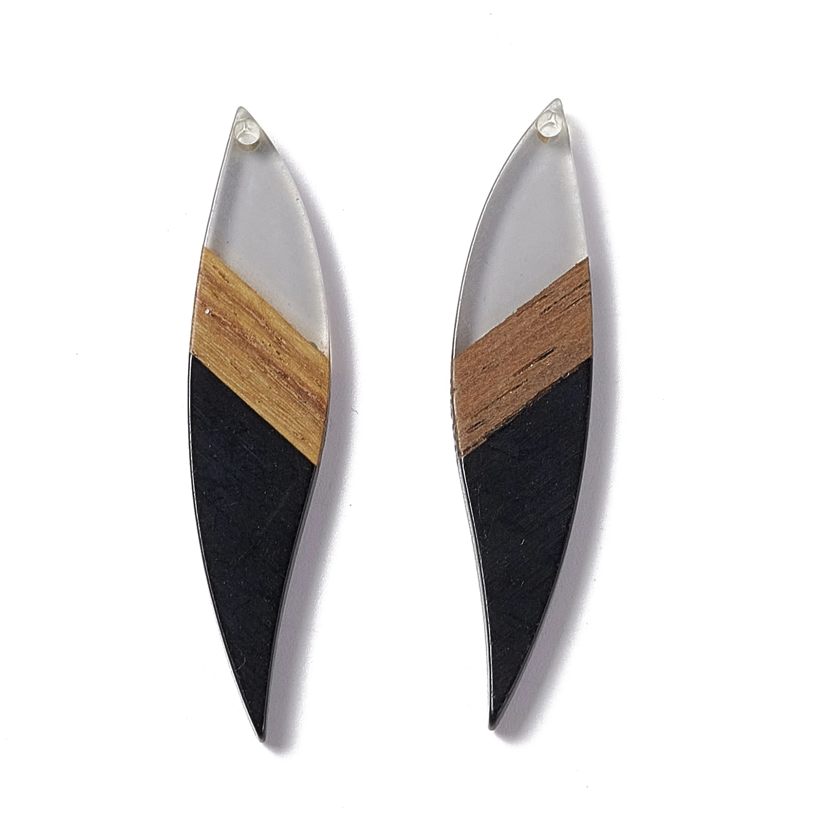 20pcs Splicing Leaf Earring Charms Resin Wood Pendant Bracelet Necklace Connector Accessories Jewelry Making