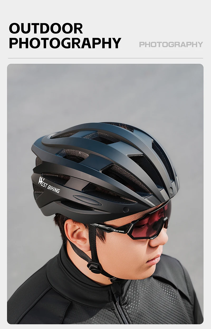 WEST BIKING CE-zertifizierter Fahrradhelm, magnetische Schutzbrille, USB-Rücklicht, verstellbar, 56–65 cm, M-XL, XXL, für Herren, für Straßen- und Mountainbiking – Detail 18