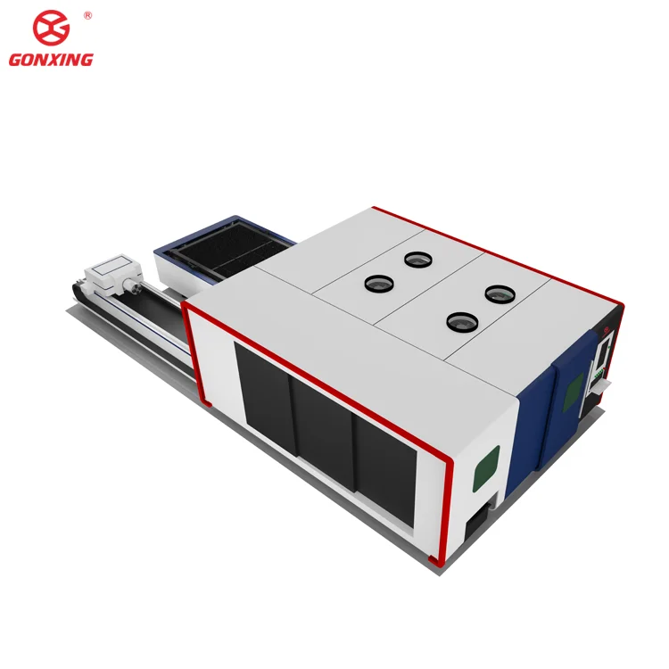 Industrial Closed and Double Table  Model 3000w Sheet and Tube  Metal Laser Cutting Machine with High Quality
