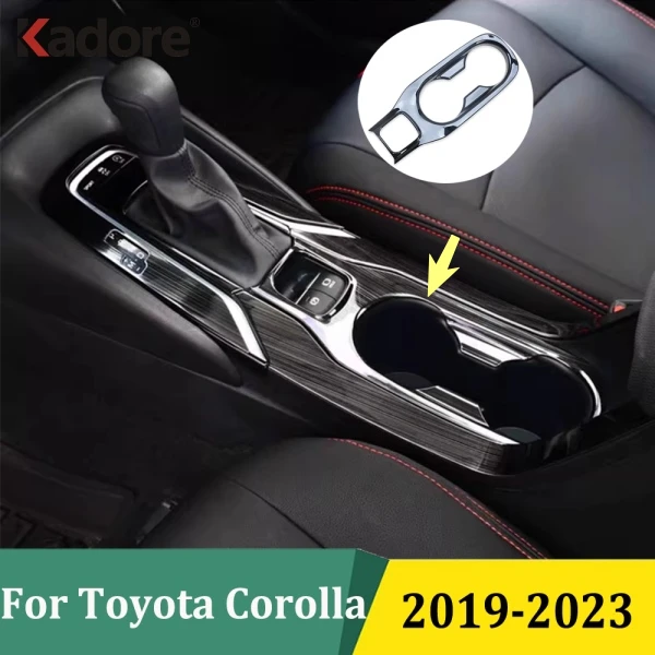 

Для Toyota Corolla 2019 2020 2021 2022 2023, матовый передний держатель для стакана с водой, накладка на рамку, наклейка, украшение интерьера автомобиля