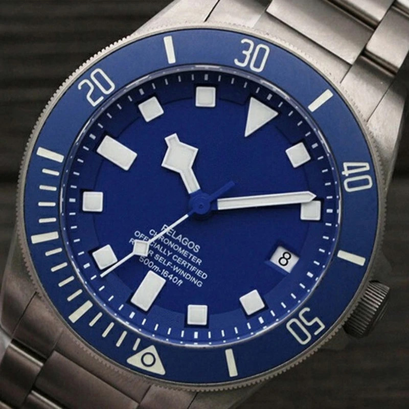 Reloj de buceo para hombre, cronógrafo de lujo, serie Navigator, pantalla de calendario, luminoso, automático, mecánico, resistente al agua, 42mm