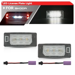 For Skoda Octavia Sedan Rapid Fabia MK2 MK3 Superb B6 Combo Yeti 5L SMD Led License Plate Lights CANbus