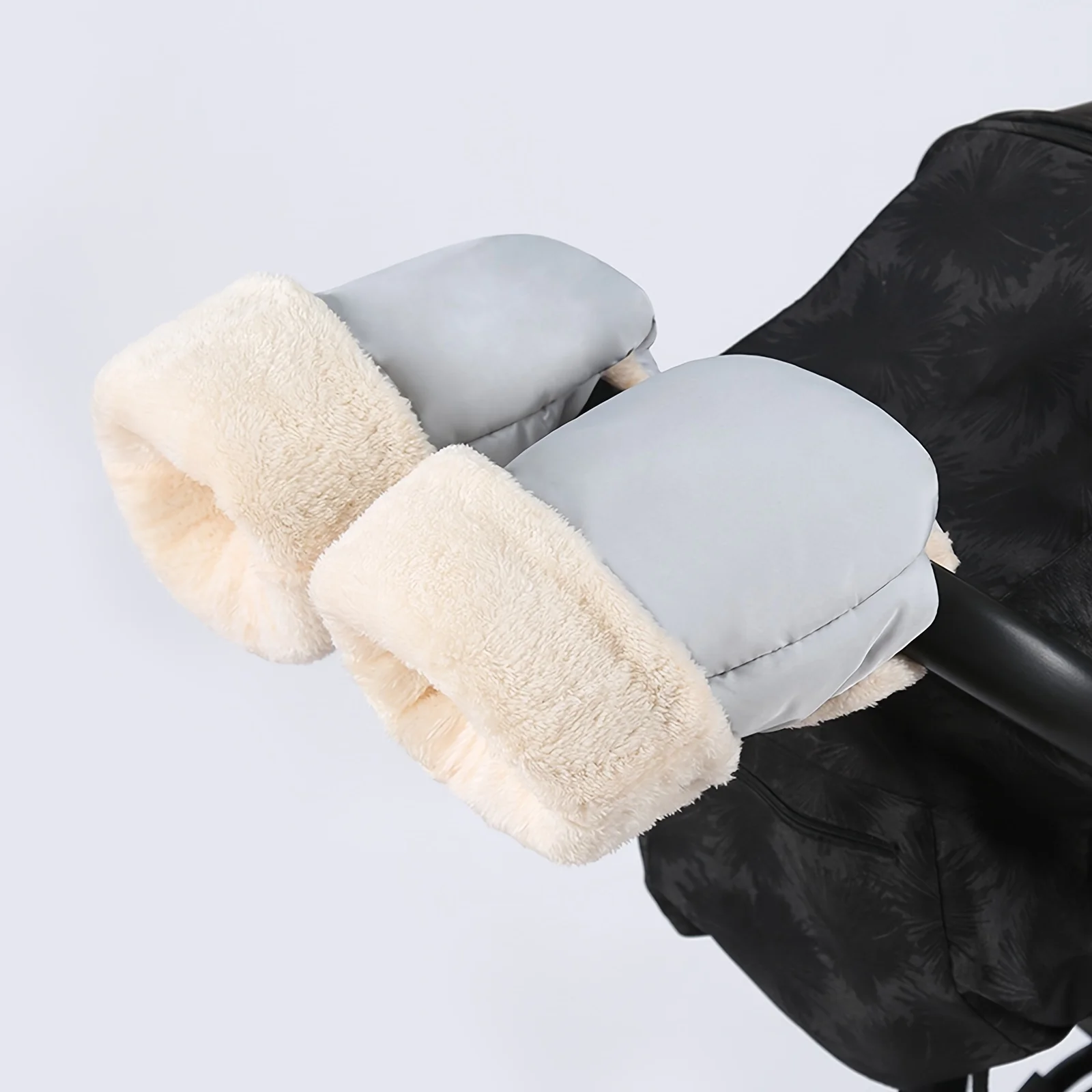 

Winter Warm Gloves for Strollers - Thick Fleece-Lined, Windproof & Cold-Resistant, Soft Polyester Fiber, Solid Color