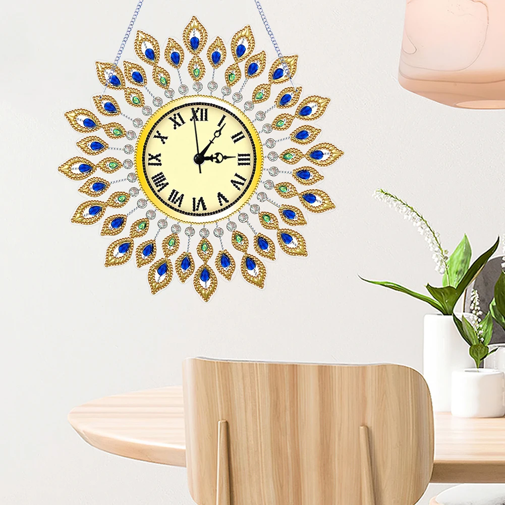 DIY Diamond Painting Clock Kits Diamond Painting Clock Diamond Art Clock Ornaments Kit Handmade Living Room Decoration