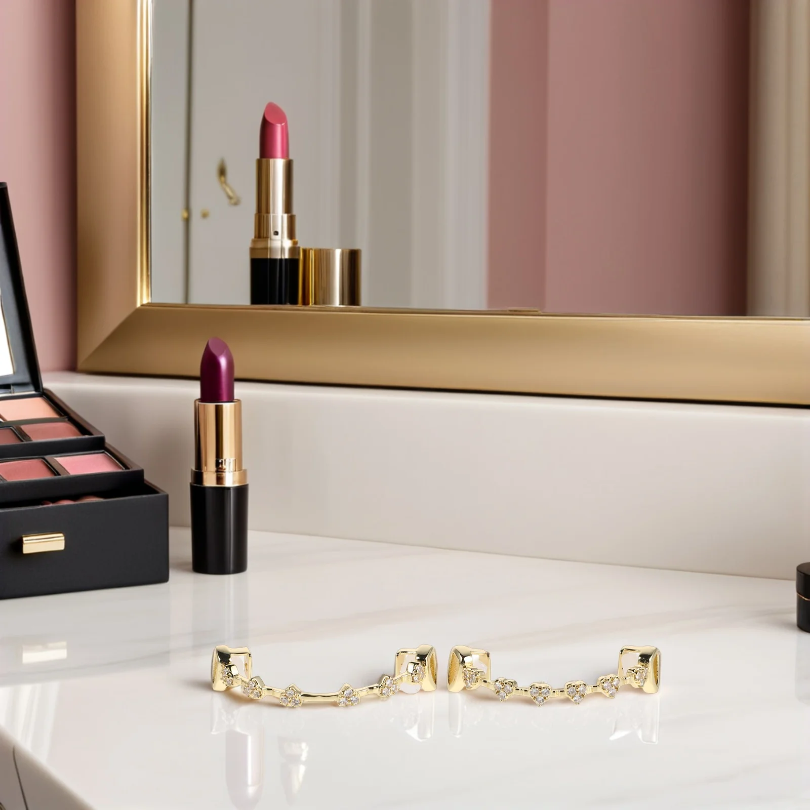 

1Set Sparkling Rhinestone Mouth Grill Gold Plated Comfortable Fit for Cosplay Rapper Performance Party Night Club Wear Unisex