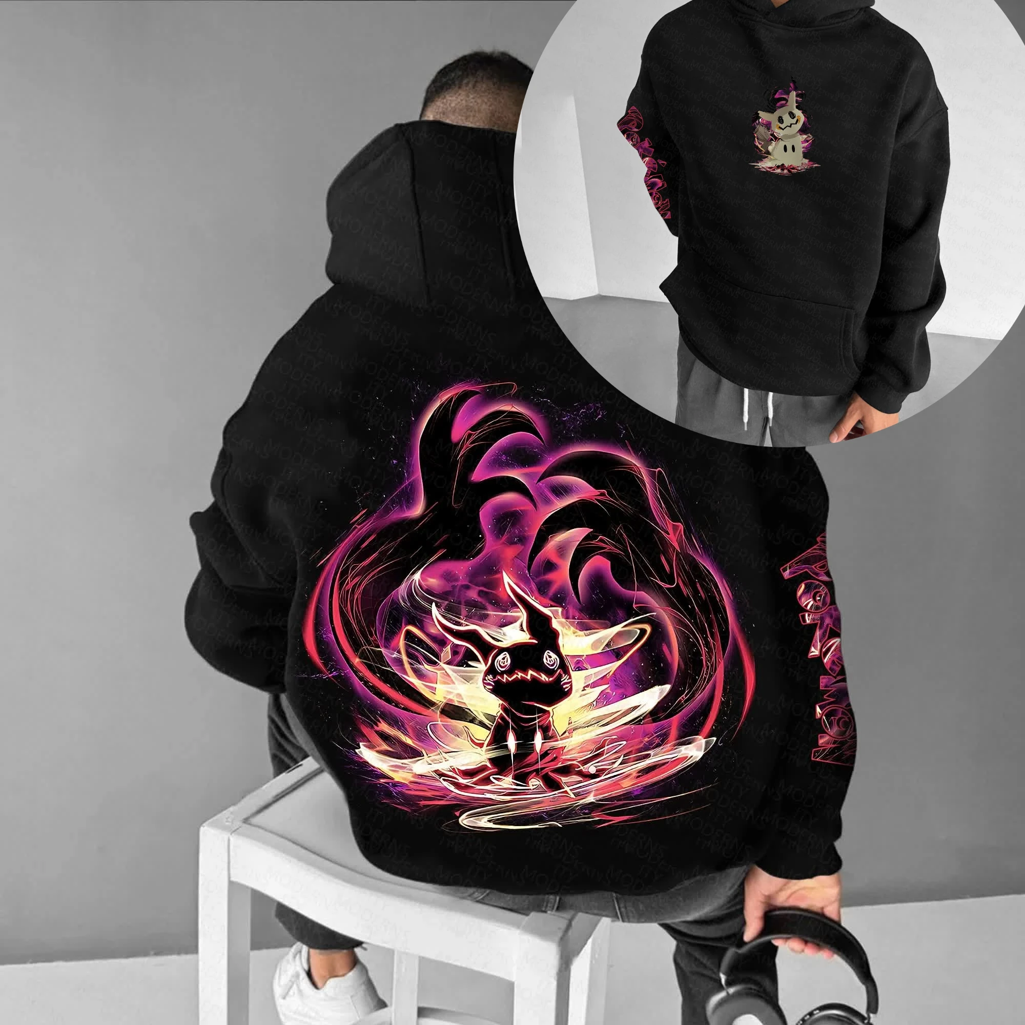 

Pokémon Autumn and Winter Japanese Hot Blood Animation Classic Character Hoodie Men's and Women's Casual and Comfortable TOP