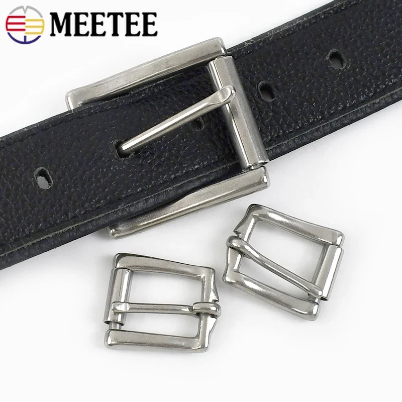 Meetee 1Pc/2Pcs 17/20/26/34/38mm Stainless Steel Belt Buckle Head Bag Strap Adjust Roller Clasp Luggage Pin Buckles Hardware