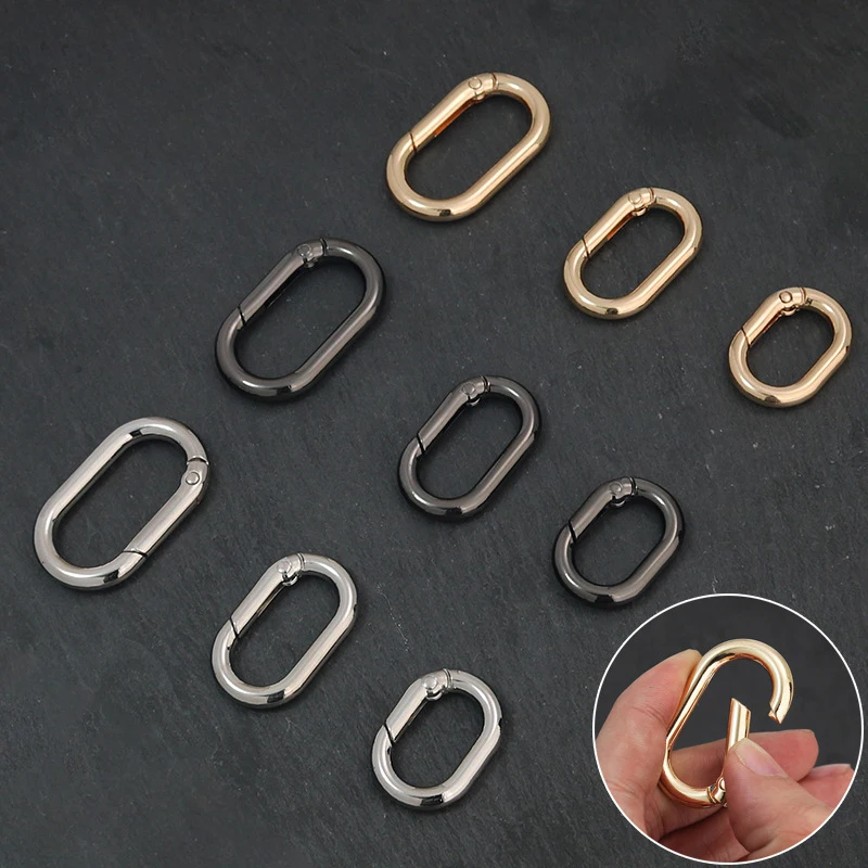 

Metal Oval Spring O Ring Openable Leather Bag Handbag Belt Strap Buckle Carabiner Connect Key Dog Chain Snap Clasp Trigger Hook