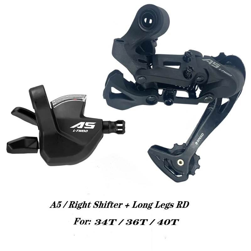 LTWOO A5 1X9 9 Speed Derailleurs Trigger Groupset 9s 9v Shifter Lever Rear Derailleur 2 Kits Switches Compatible SHIMANO