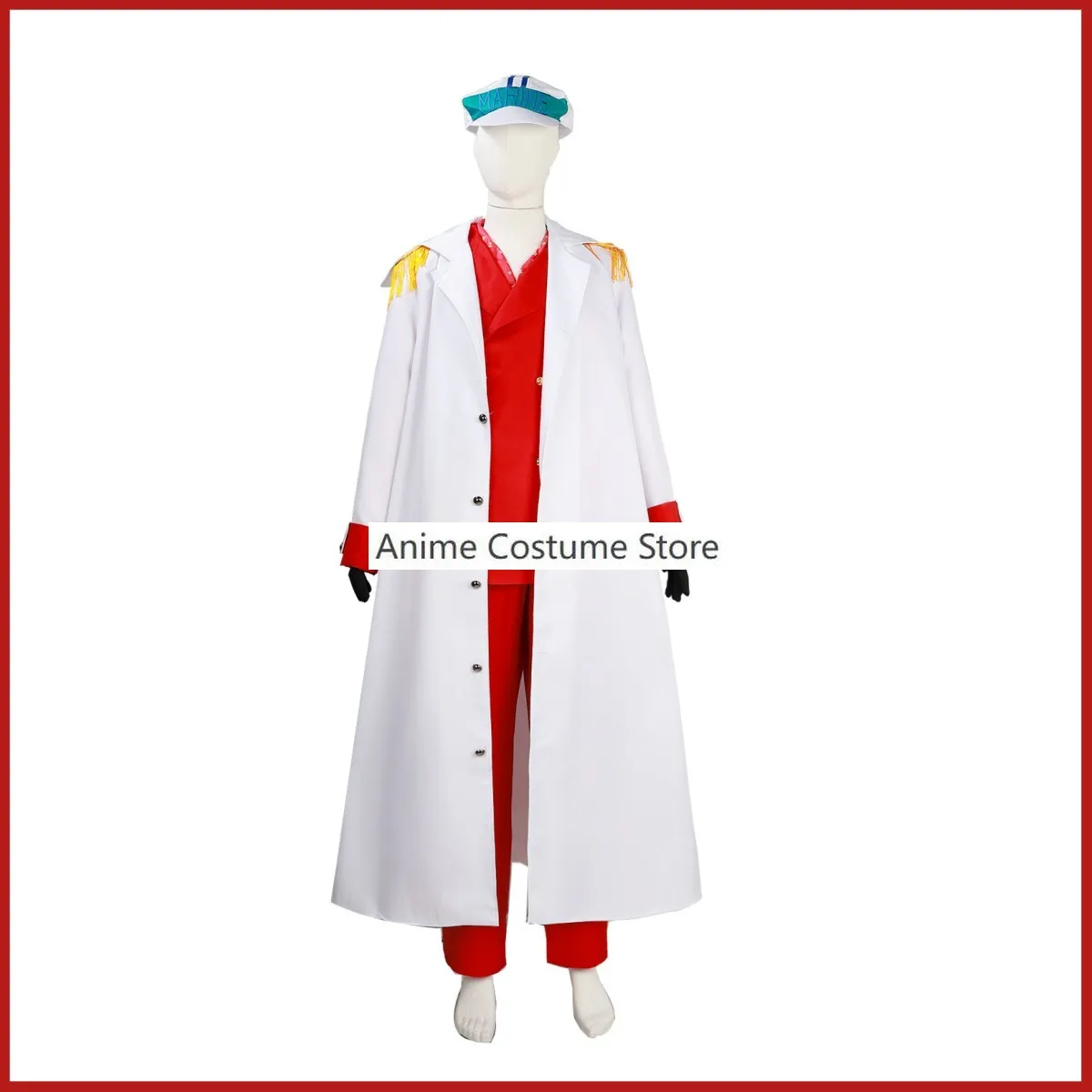 Anime Marines Admiral Sakazuki Cosplay Costume Admiral Akainu Red Uniform Full Set Cape Adult Man Halloween Carnival Suit