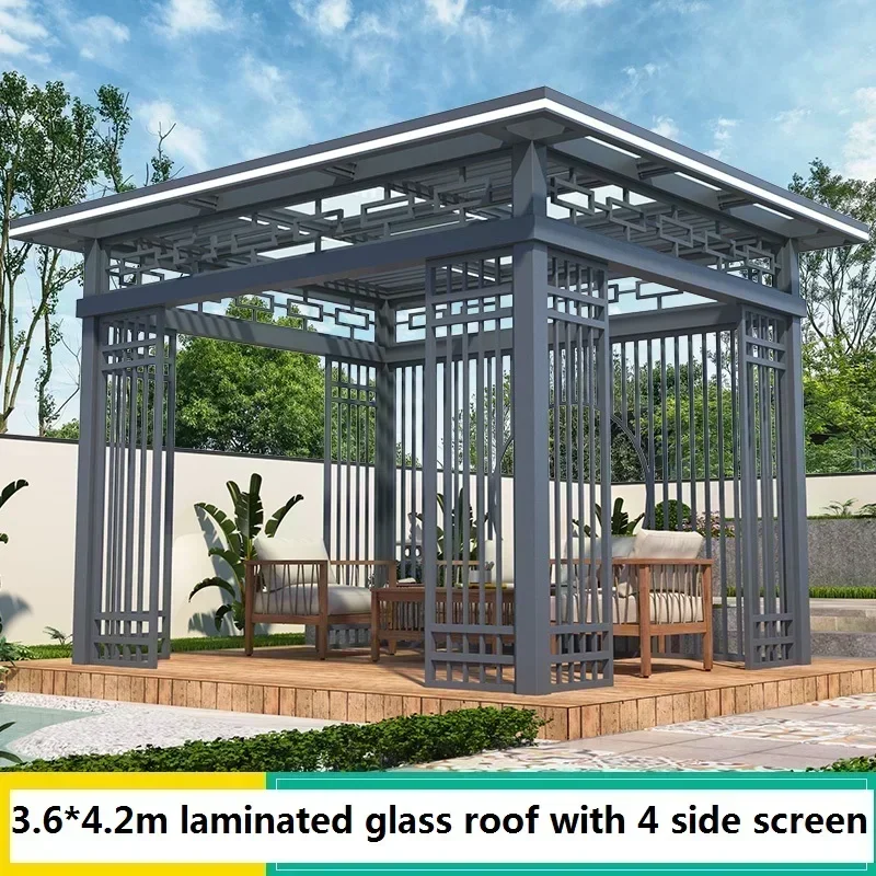 Bioclimatic pergola for outdoor garden gazebo customized Outdoor Wind-Proof Waterproof big Size sunshade pergola For Balcony