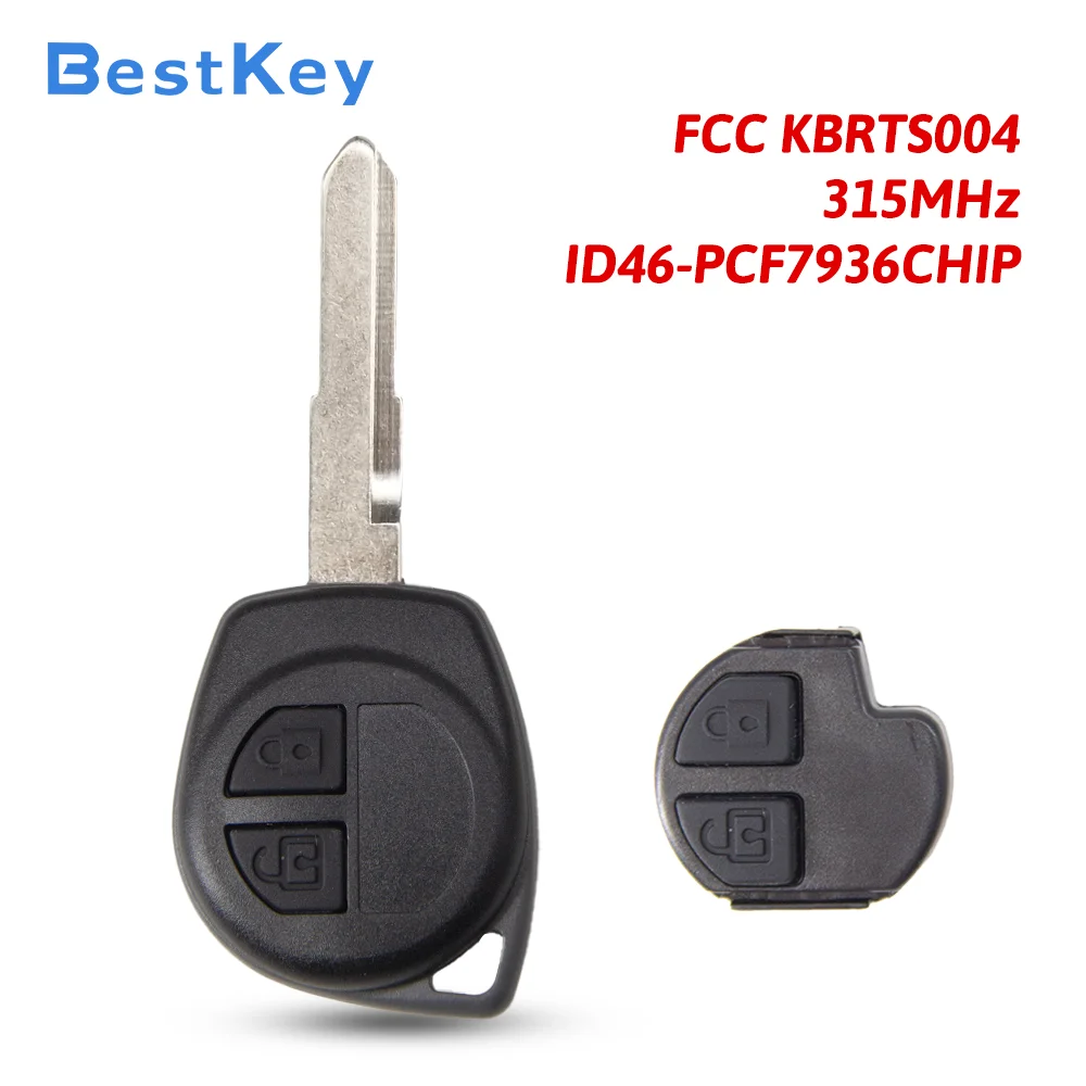 Best Key Practical Spare Remote Assembly 315MHz HU133 Blade KBRTS004 Inbuilt ID46 Chip Accessory for Suzuki Swift SX4 2004-2010