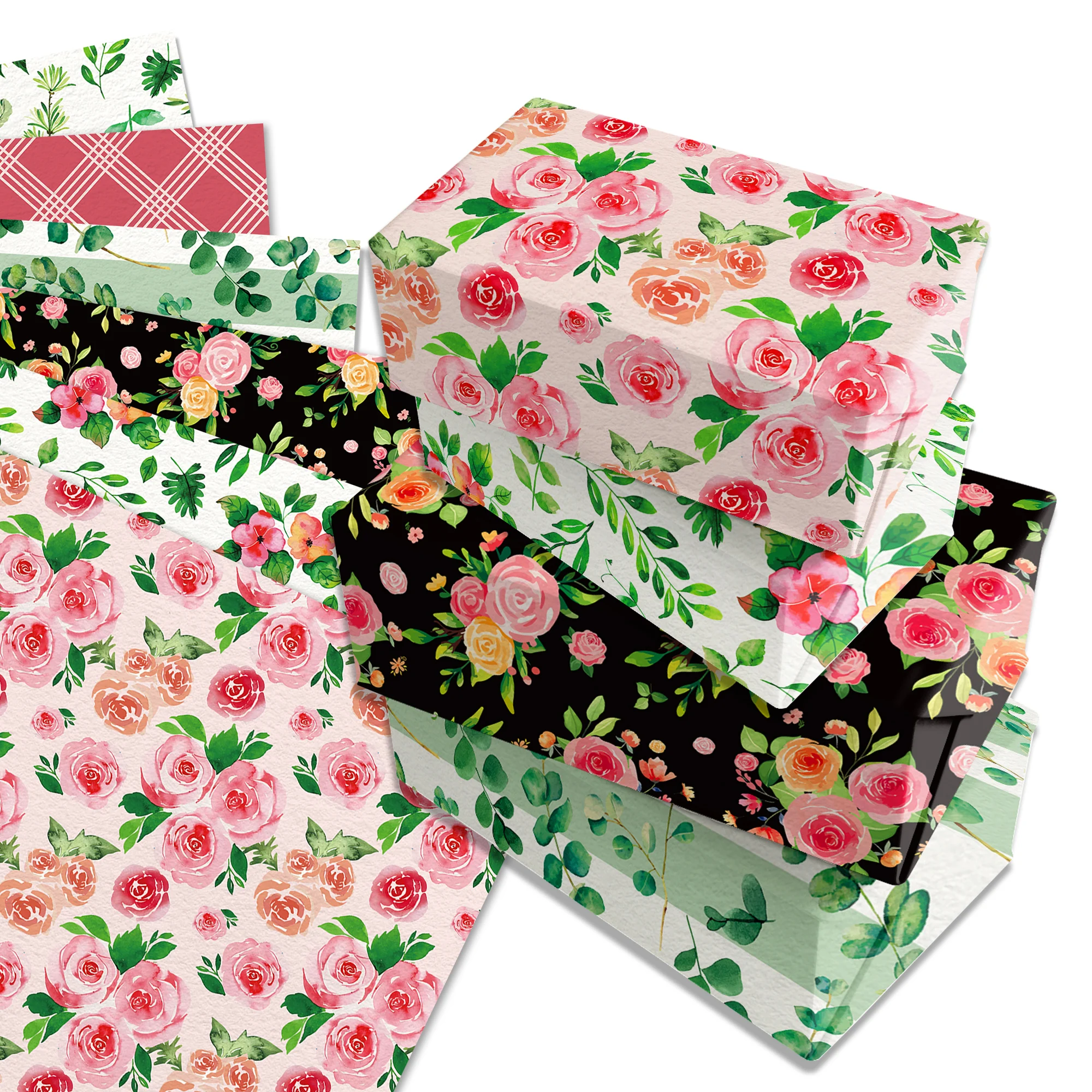 Decorative Craft Paper Glossy Floral Wrapping Paper Gift Wrapping Paper Pack Recyclable Rose Gift Wrap For Mother'S Day Bridal