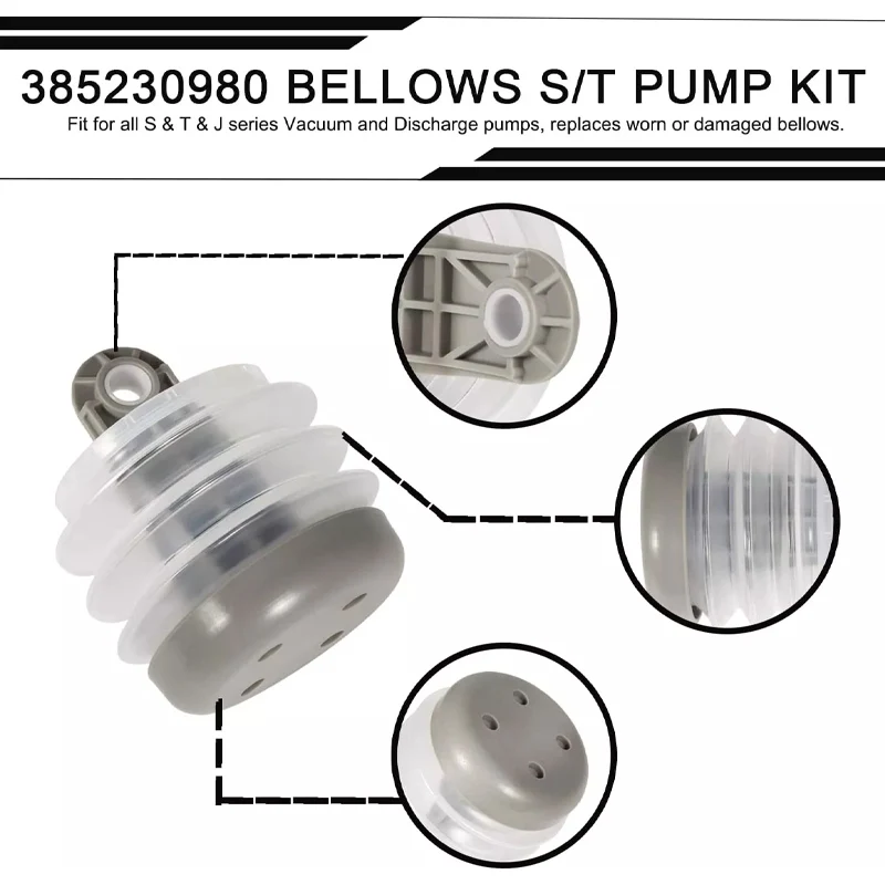 385230980 Pump Bellow Kit Replace Including Bushing and Bolt,For Domatic/Sealand, and VG series Vacuum Discharge Pump Kit