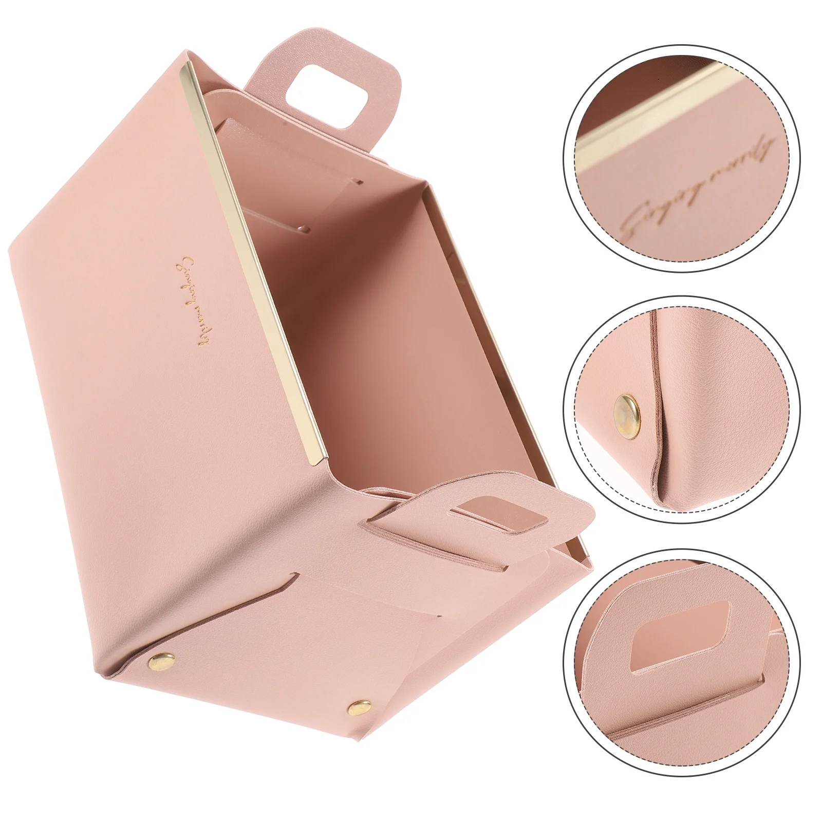 

Storage Box Pink Desktop ganizer Foldable Jewelry Key Holder Home Office Decor Tabletop Container Storage Solution