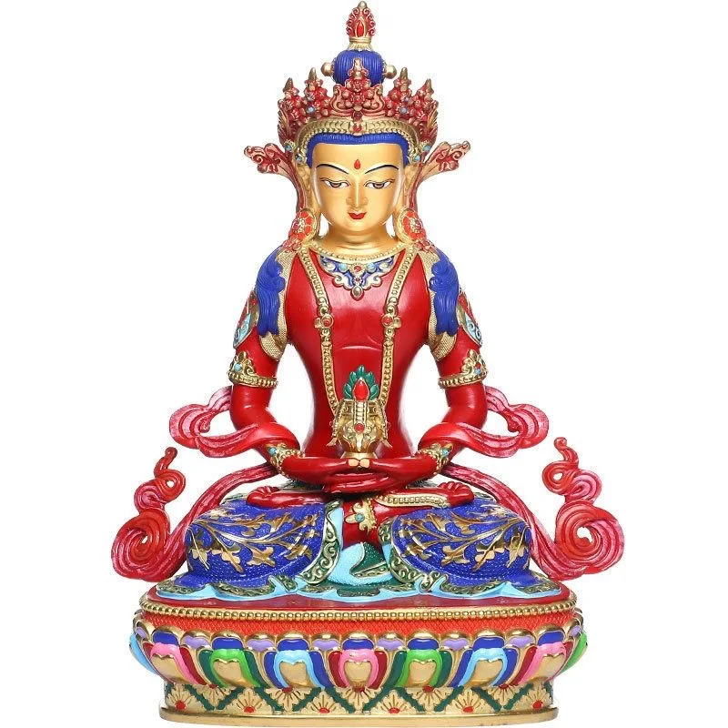 High grade COLOR gilding Buddha brass statue HOME temple effective Tibetan Nepal Amitayus Amitabha God