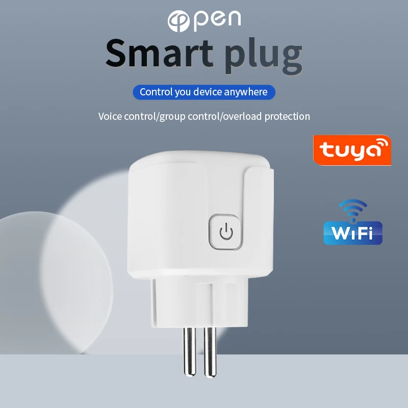 

Tuya Smart EU Plug WiFi Socket 16A/20A with Power Monitoring Timer Outlet Smart Life APP Control Voice Control Works With Alexa