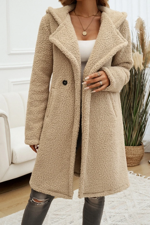 

Women's Casual Loose Hooded Solid Knitted Coat Temperament Commuter Winter New Fashion Female Thermal Long Sleeve Thick Cardigan