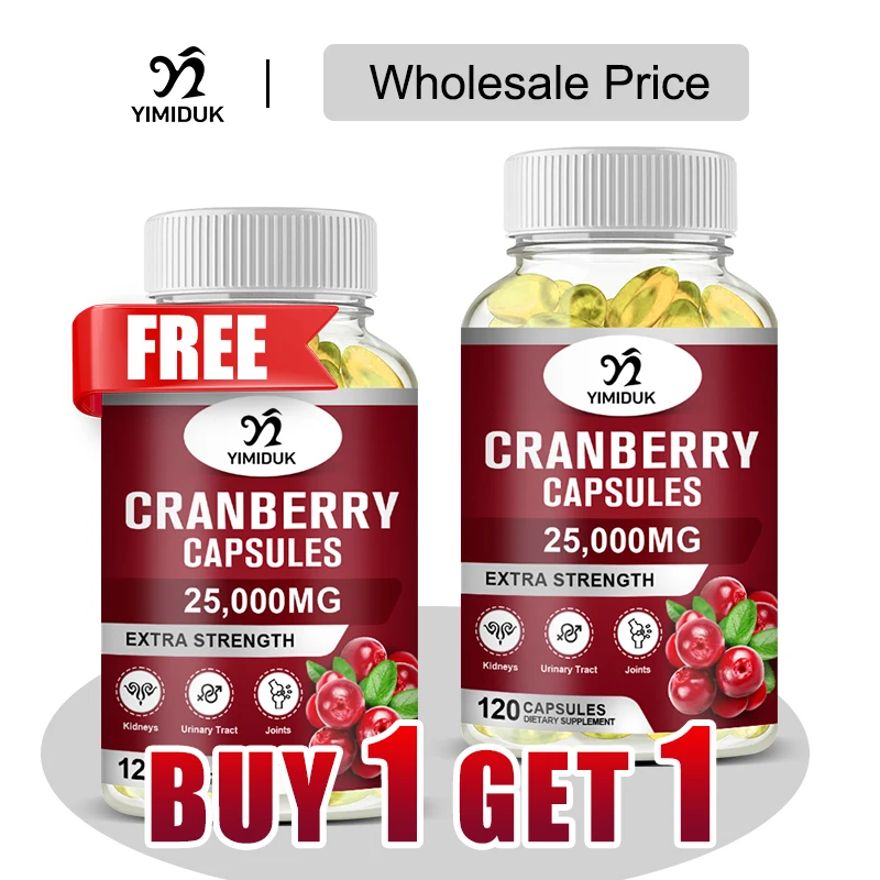 

Buy 1 Get 1 Free! Pure Cranberry Supplement, for Prevents Bladder Infections & Promotes Kidney Health, Immune & Cleansing