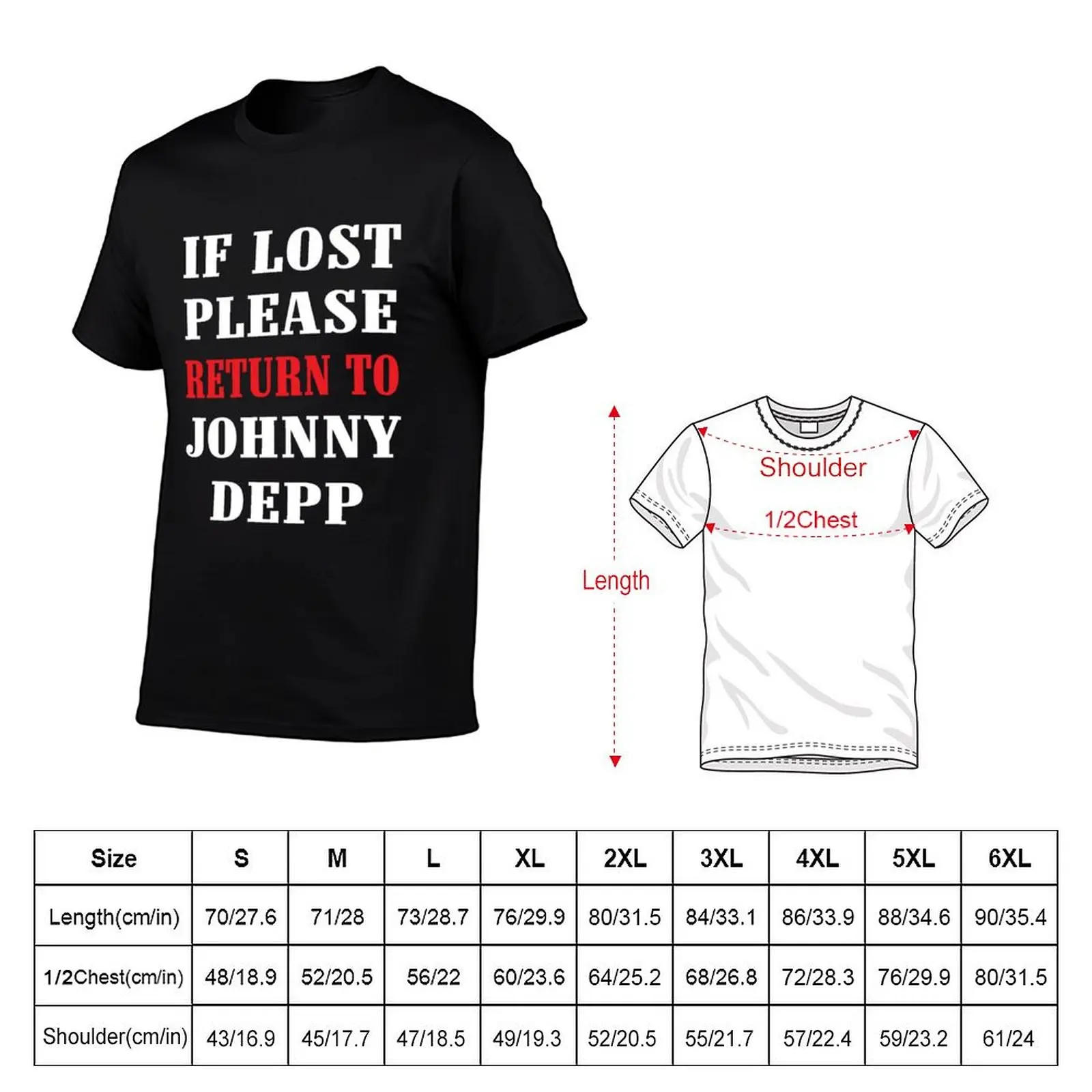 Johnny Depp If Lost Please Return To Johnny Depp T-Shirt Street Art Print Tee Shirt