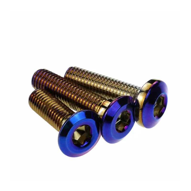 10 Pieces Motorcycle Rotor / Brake Disc Screws Bolts Plating Color M8*1.25mm*25mm/35mm For Honda Yamaha Kawasaki Suzuki Ornament