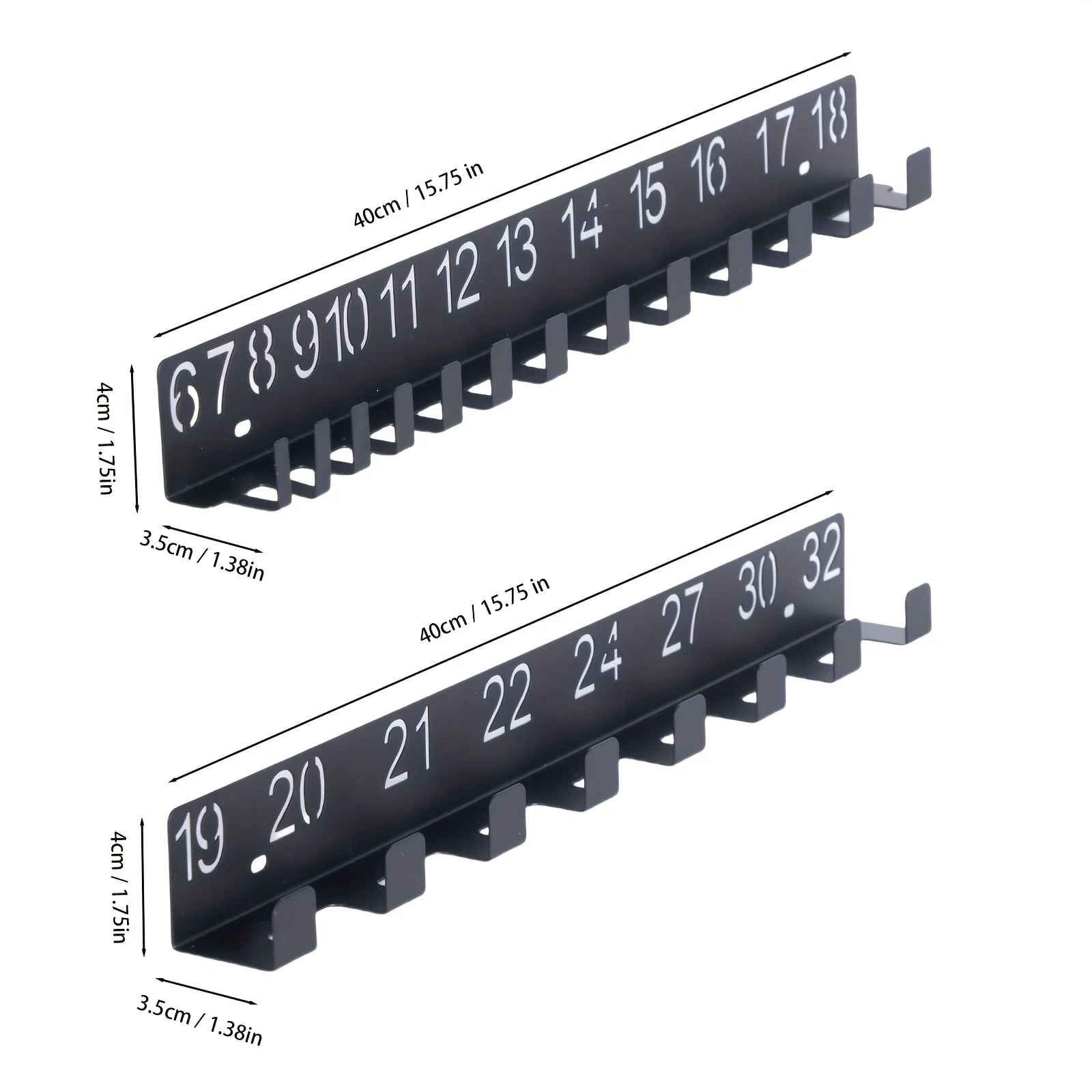 Black Metal Wrench Storage Rack Stylish Wall Mounted Storage Rack Perfect Gift For Professional Wrench Mechanics