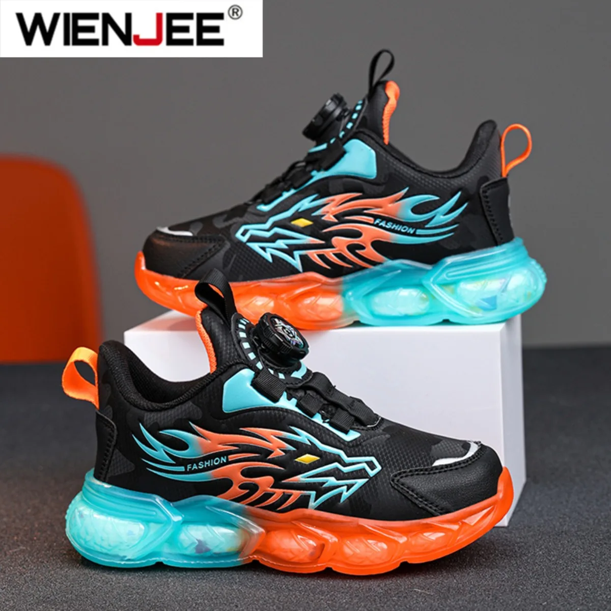 

New Anti-skid Leather Kids Sneakers for Boys Running Walking Lightweight Casual Shoes With Fashion Dragon Pattern Size 28-39