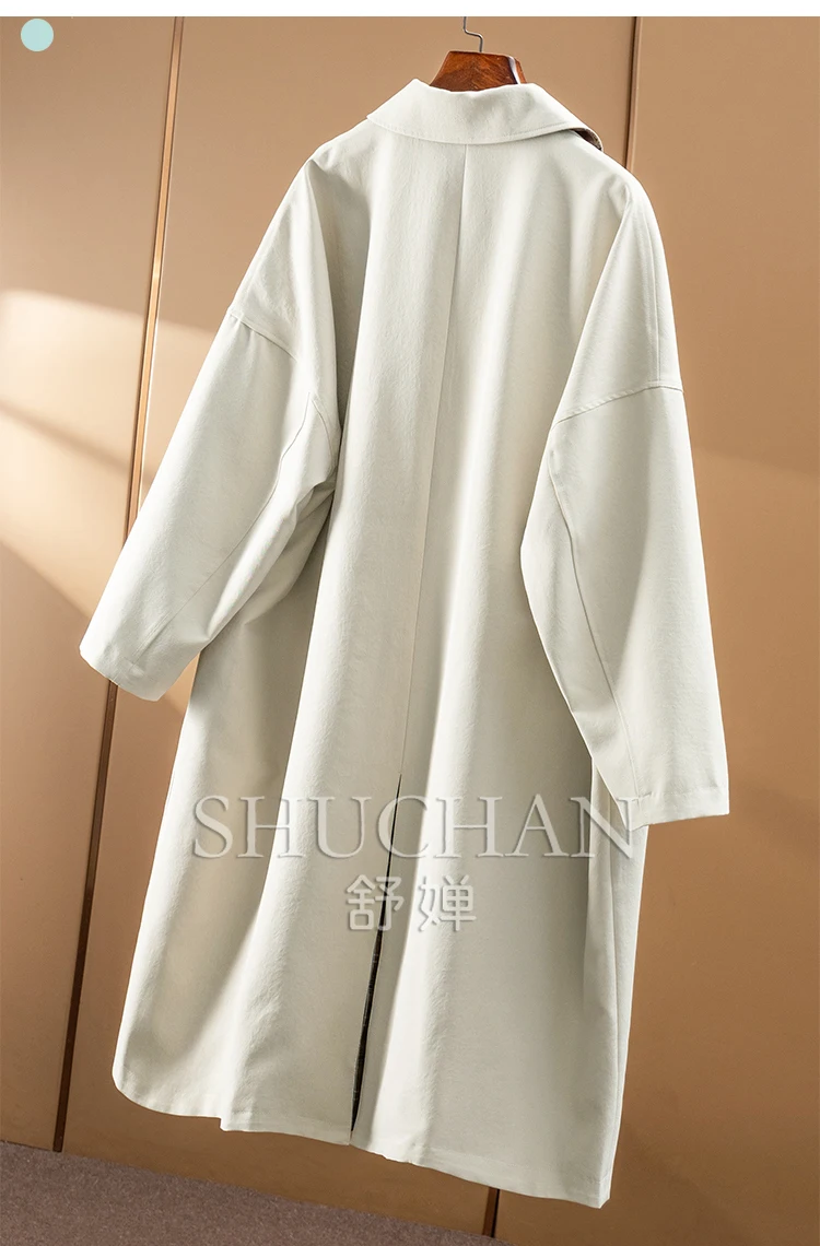 Outline aesthetics retro double-sided plaid medium-length trench coat, female 93C4  trench coat for women