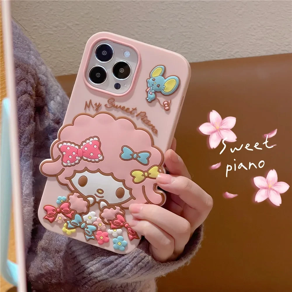 Anime Lovely Sheep Phone Case For iPhone 15 14 ProMax For iPhone 15 14 13 12 Pro 11 Full Protective Cover Creative Cartoon Girls