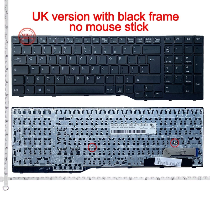 US/UK New Laptop keyboard for Fujitsu Lifebook E554 E556 E753 E754 E756 E557 laptop Black Frame