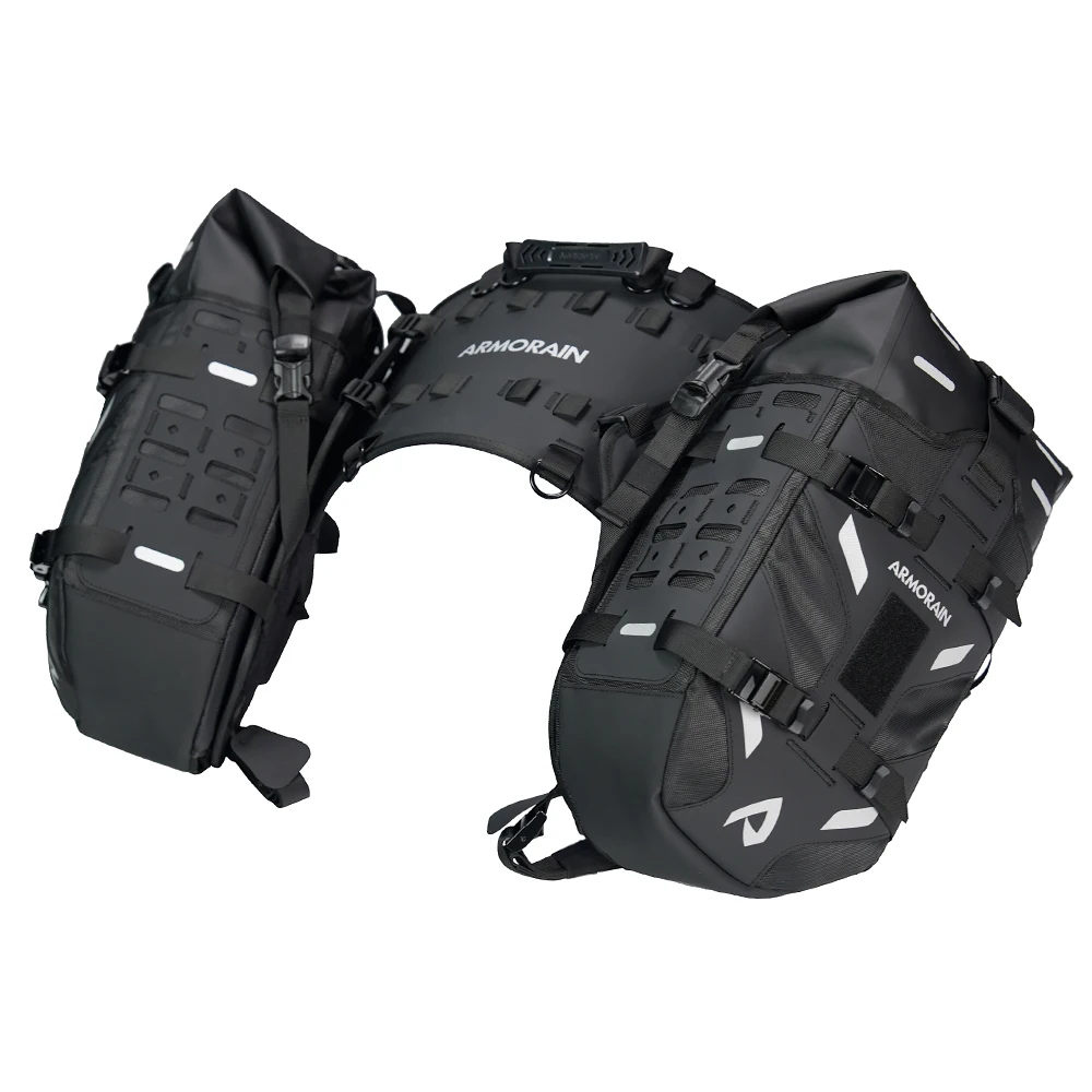 Motorrad-Satteltaschen Wasserdichte Seiten-Gepäcktaschen 40L Leichte Motorrad-Seitenkoffer für Cross-Country-Fahrten Werkzeugtasche