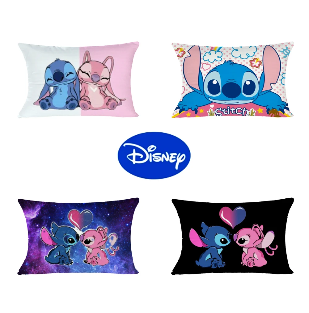 Disney Anime Figure Stitch 40x60 Cm Pillowcase Cute Cartoon Stitch Children Pillowcase Interior Decoration Children Kawaii Gifts