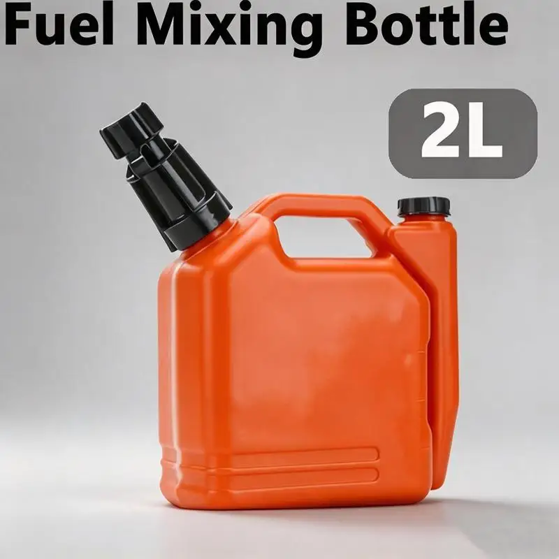 Dual-Port 2.0L Two-Stroke Fuel Mixing Bottle Clear Scale Engine Oil Mix Container for Boat ATV Lawn Equipment