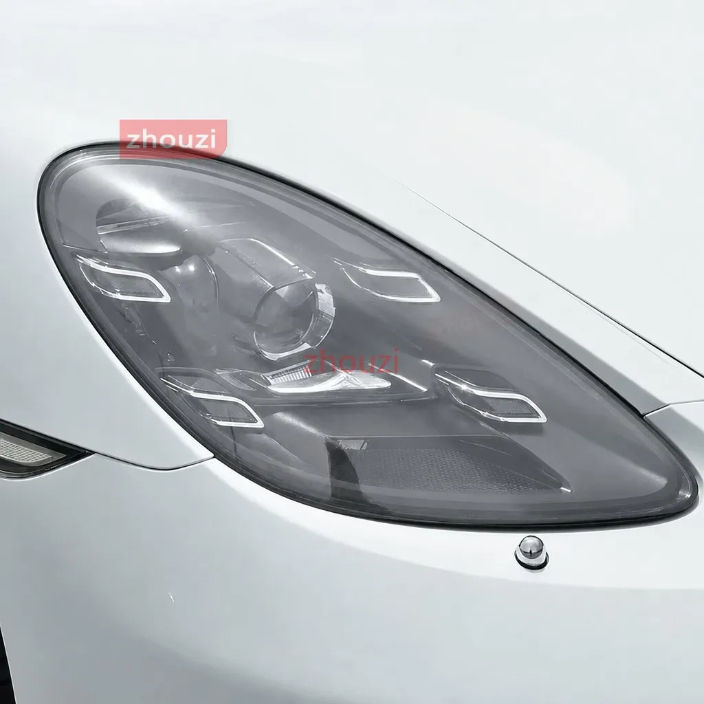 2 Pcs Car Front Light Transparent TPU Headlight Protective Film For Porsche 911 718 Cayenne Panamera Macan Taycan Accessories