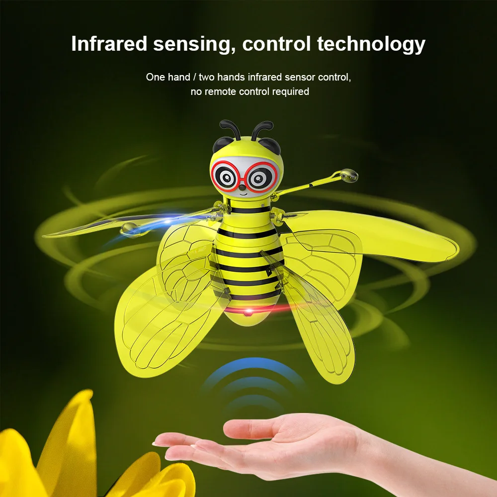 Little Bee Flying Vehicle Aircraft Gesture Sensing  Vehicle Flying Helicopter Lights Children\'s Toys Birthday Gift Christmas