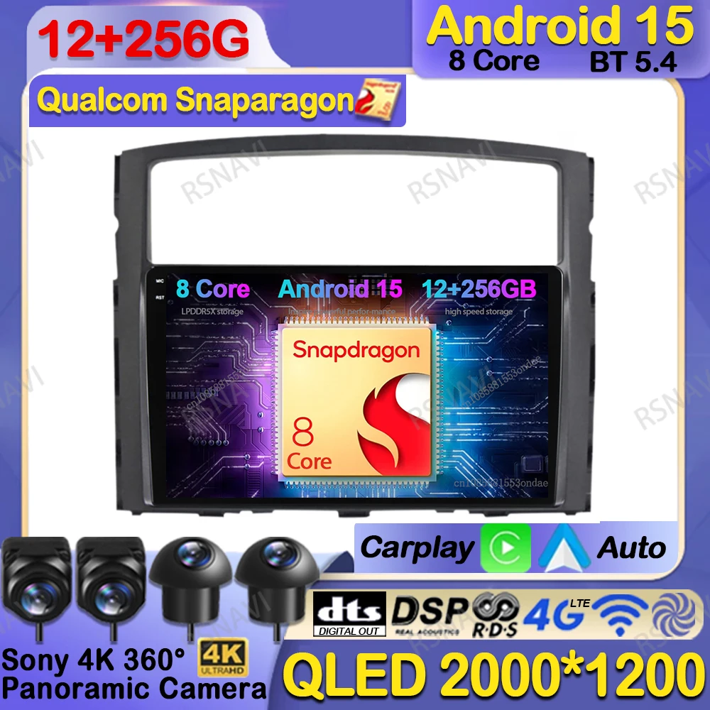 

Car Radio Android 15 For Mitsubishi Pajero 4 2006-2014 DSP 4G LTE Head Unit Viedo Player Navigation Autoradio Qualcomm GPS BT
