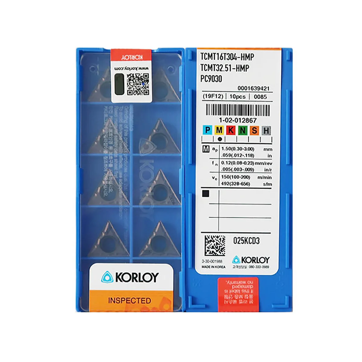 KORLOY 100% Original TCMT TCMT16 TCMT16T304 HMP TCMT16T308 HMP NC3020 Medium Finishing Carbide Turning Inserts TurningTools
