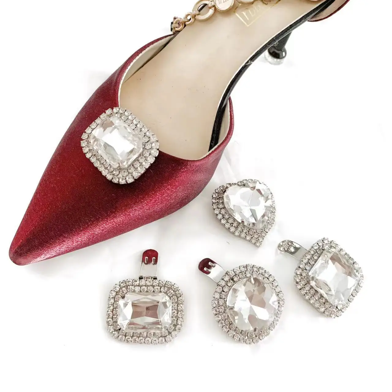 【1pair】 pendants for girls diy high heel charms for bridal shoes wedding heels accessories shoe clips high heel buckle