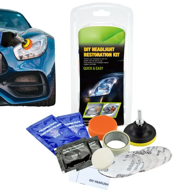 

Car Headlight Restoration Polishing Kits Car Light Lens Polisher Cleaning Agent Automotive Headlamp Scratch Repair restorer Kit