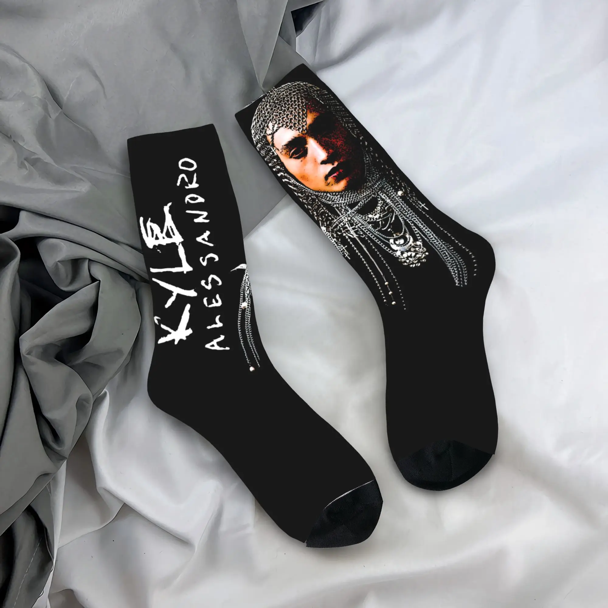 Vintage Kyle Alessandro Eurovisions 2025 Socks Merchandise For Men Women Y2K Style Singer 90s  Warm Socks Soft Birthday Present