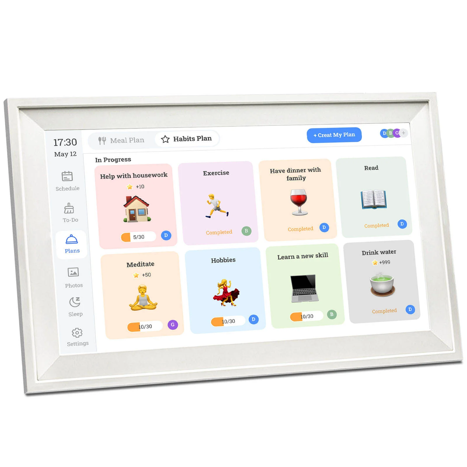 15.6 Inch WiFi Interactive Smart Photo Frame Video Playback Family Schedule Display Digital Calendar-Smart Touch Digital Photo