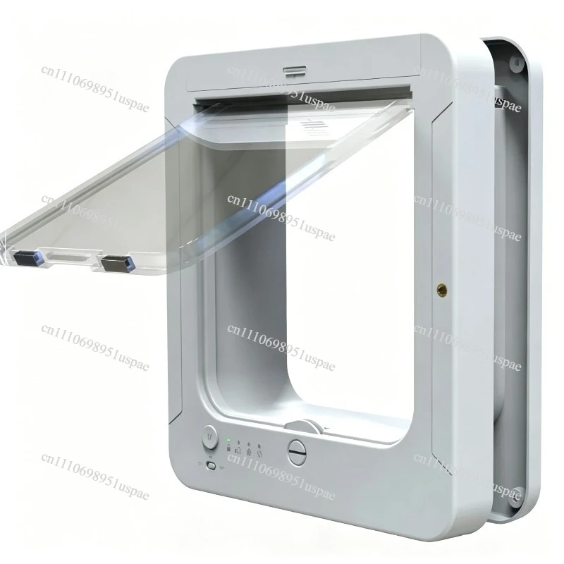 Electronic Induction Dog Cat Door Automatic Smart Pet Safe Door, Cat Flap with Microchip Sensor and Controllable Direction