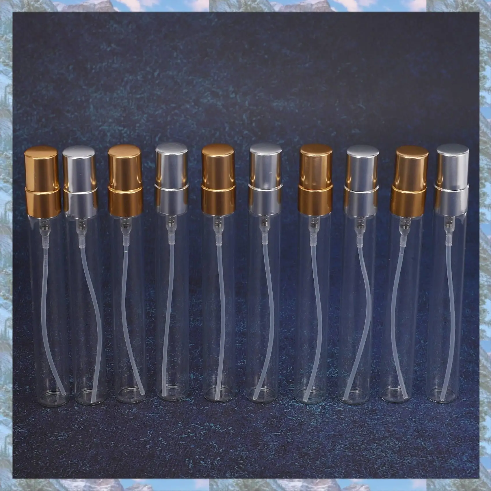 X16A 2025 NUOVO-10 Pezzi/10ML Flacone spray da viaggio ricaricabile per profumo, Flacone spray per profumo portatile con pompa in alluminio