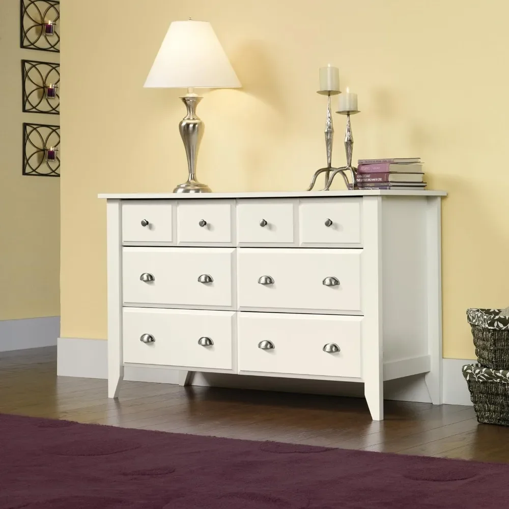 

Dresser, L: 54.65" X W: 18.43" X H: 33.03", Soft White Finish, Bedroom Furniture Storage Cabinet Dresser