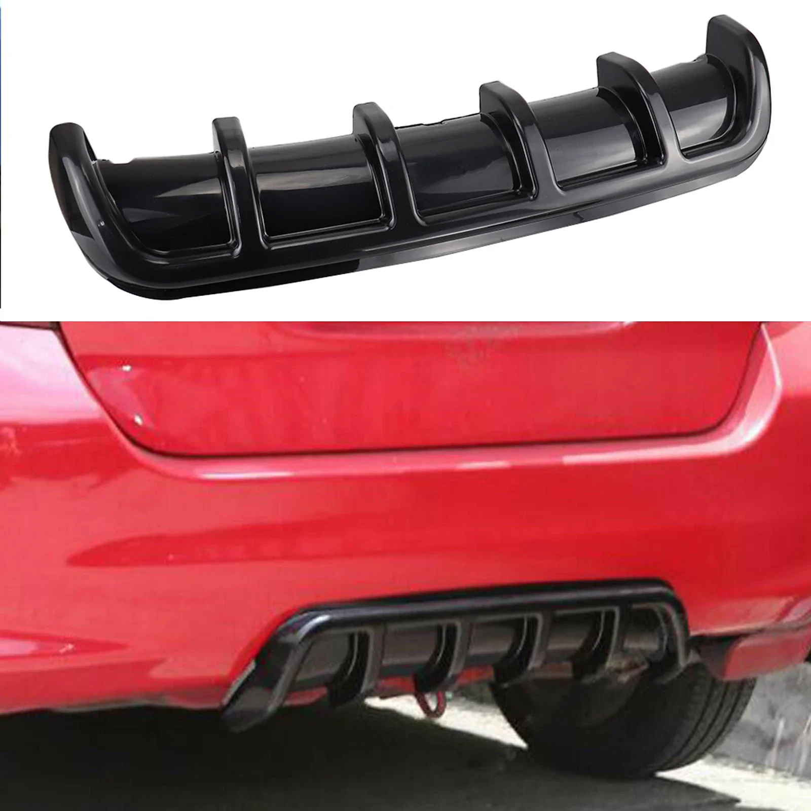 Langlebige25 "x 5" Universal Car Kit Rear Bumper Cover Trim Shark Fin Spoiler Lip diffuser Automoble Bumßstange Schutz