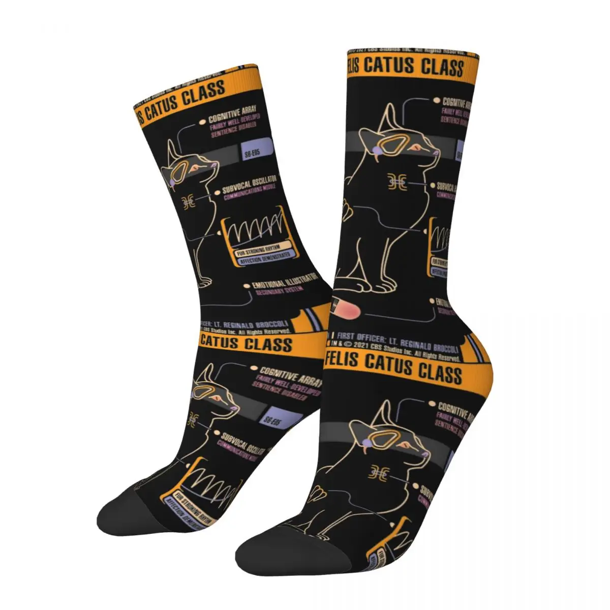 USS Spot Cat Stars Treks Socks for Women Men Accessories All Seasons Startrek Movie Film Super Soft Long Socks Non-slip