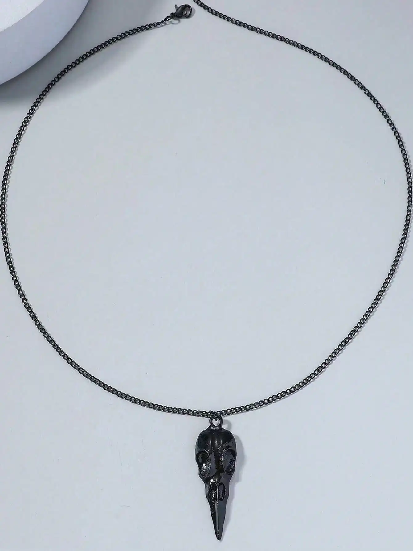الظلام الأسود سبيكة الغراب الجمجمة قلادة قلادة الشرير الرجعية سلسلة الترقوة للرجال والنساء هالوين الأزياء والمجوهرات #3