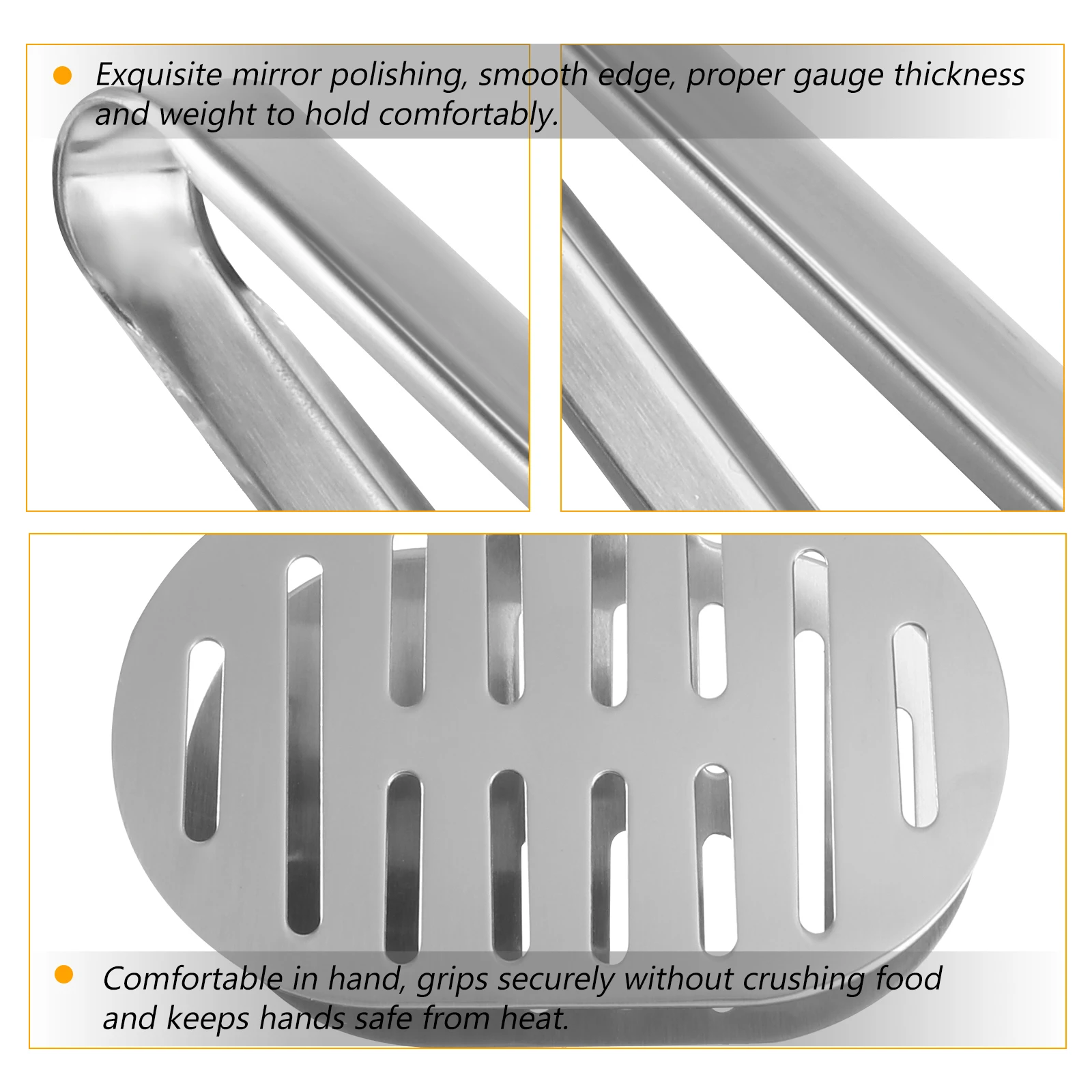 

Food Tongs Multipurpose Clip Stainless Steel Outdoor Smooth Edge Kitchen Serving