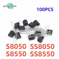 100PCS Triode S8050 NPN type SS8050 NPN type S8550 PNP type SS8550 PNP type power transistor inline TO-92